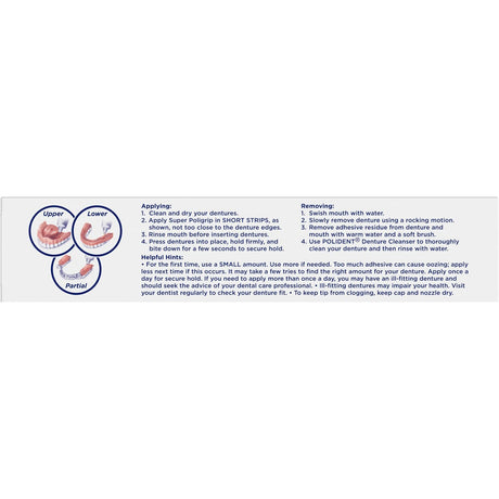 Super Poligrip Original Denture Adhesive Cream, Zinc Free, 2.4 oz