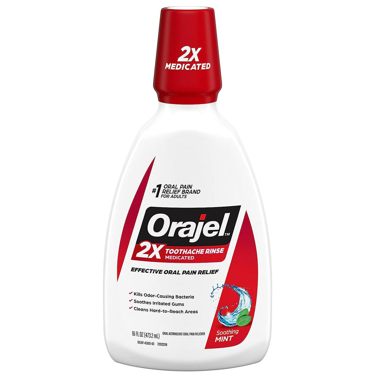 Orajel Toothache Rinse, Analgesic and Astringent, Soothing Mint, 16 oz - 31031043001 - LL Medico