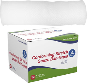 dynarex Conforming Bandage, 4 Inch x 4.1 Yard