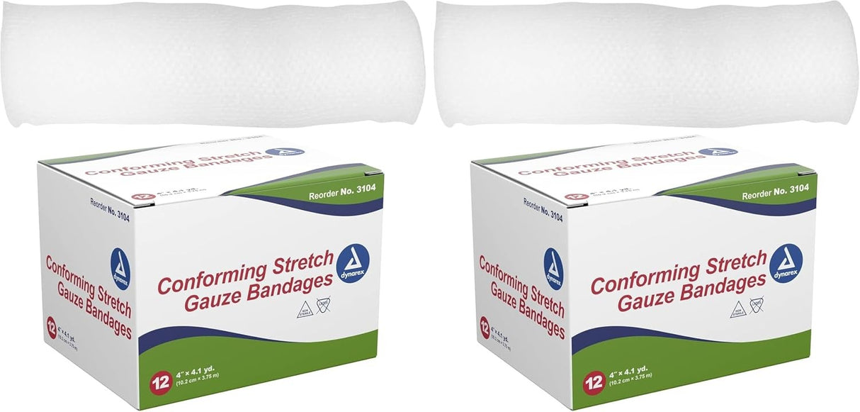dynarex Conforming Bandage, 4 Inch x 4.1 Yard