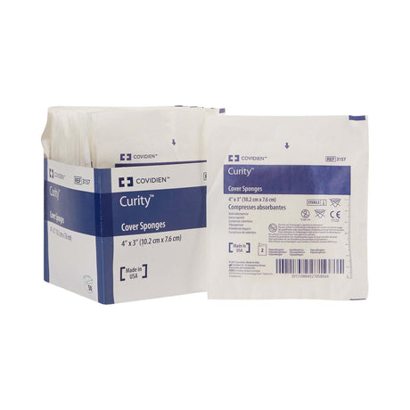Cardinal Health Curity Sterile Nonwoven Sponge, 3 x 4 Inch, 4-Ply