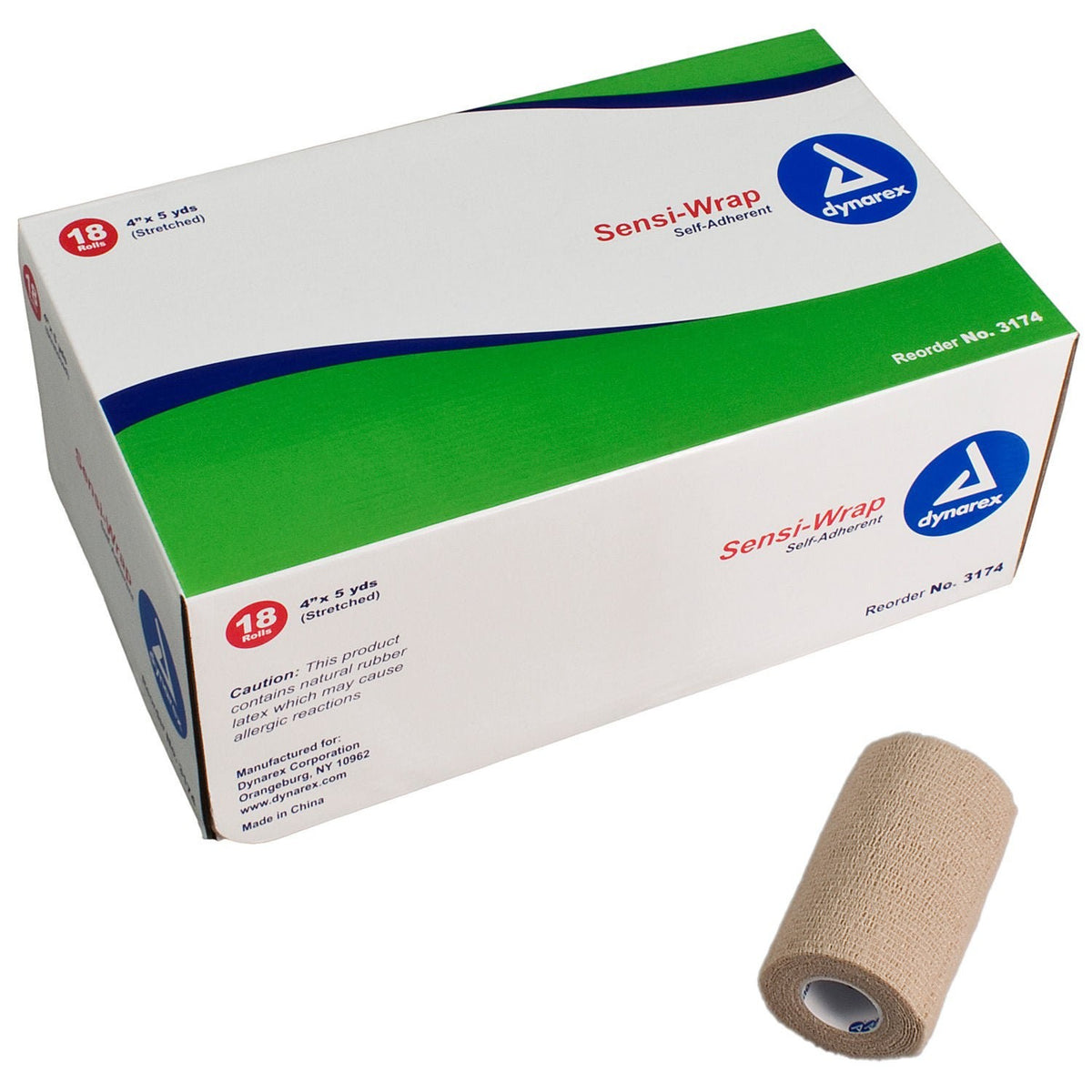 Sensi-Wrap Self-Adherent Cohesive Bandage, Nonsterile, Tan, Contains Latex - LL Medico