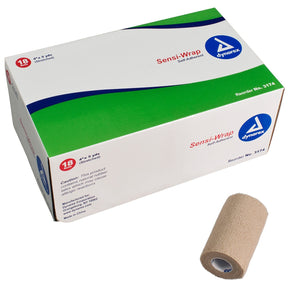 Sensi-Wrap Self-Adherent Cohesive Bandage, Nonsterile, Tan, Contains Latex - LL Medico