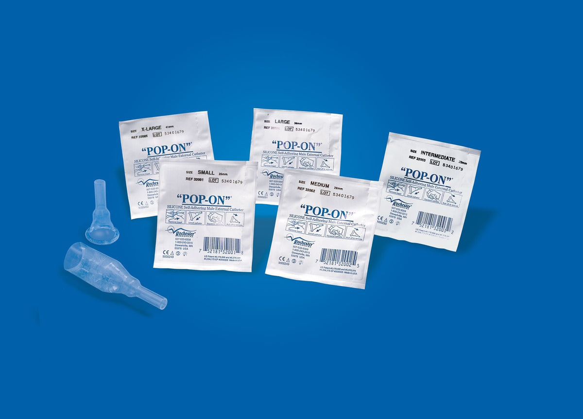 BARD Pop-On Silicone Self-Adhering Male External Catheter - 32101 - LL Medico