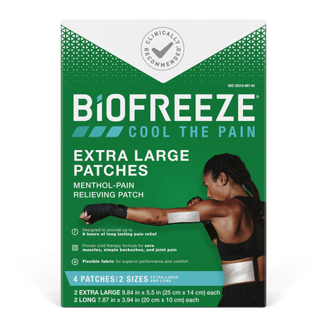 Biofreeze Classic Menthol Pain Relief Patch, 5% Menthol, XLarge