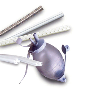 S-Vac Wound Drain, Round Hubless with Trocar, 4 Channel, Sterile, White, Silicone - 322227-Single - LL Medico