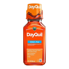 Vicks DayQuil Cold & Flu Multi-Symptom Relief Liquid, 325 mg-10 mg-5 mg/15 mL, 8 oz - 32390001435 - LL Medico