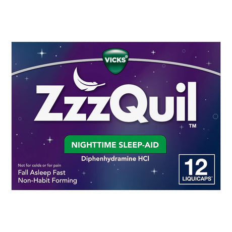 ZzzQuil Nighttime Sleep-Aid LiquiCaps, Diphenhydramine HCl 25 mg