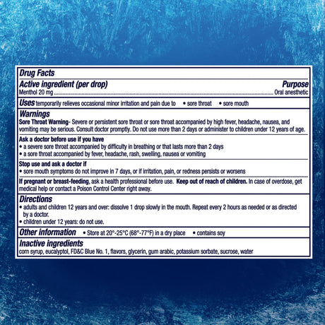 Vicks VapoCool Severe Medicated Drops, Winterfrost, Benzocaine/Menthol