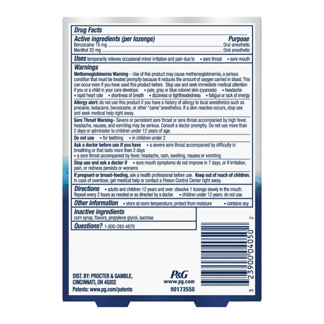 Vicks VapoCOOL Sore Throat Lozenges, Winterfrost, Benzocaine and Menthol