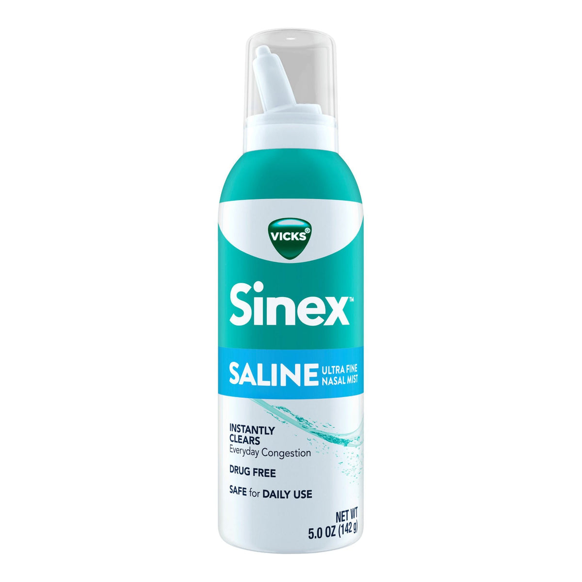 Vicks Sinex Saline Ultra Fine Nasal Mist, Drug Free, 5 oz - 32390004150 - LL Medico