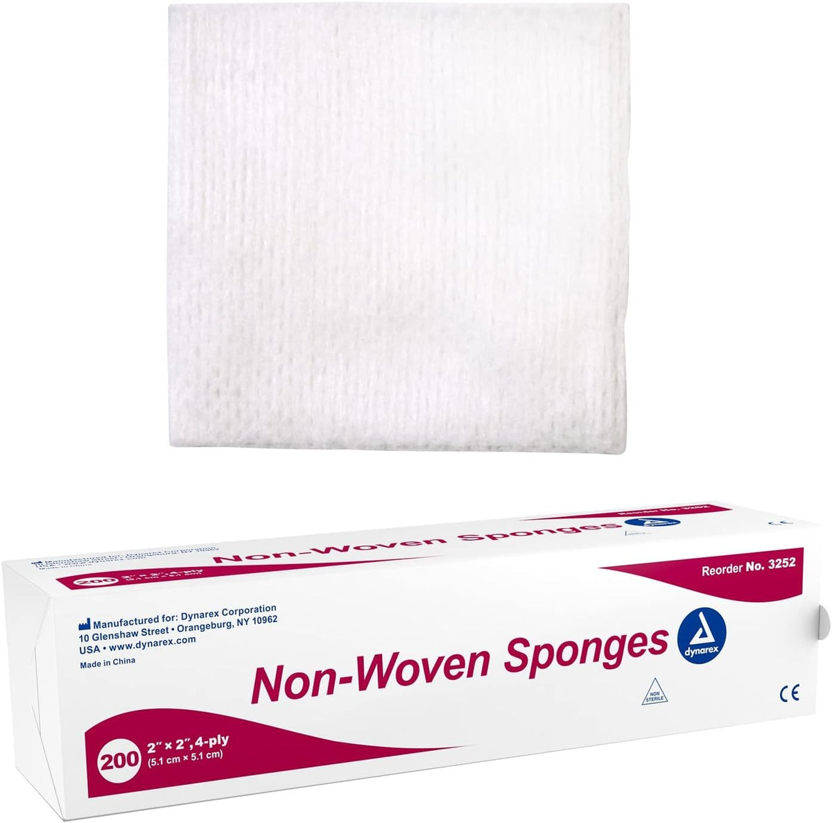 dynarex Nonwoven Sponge, 2 x 2 Inch, 4-Ply