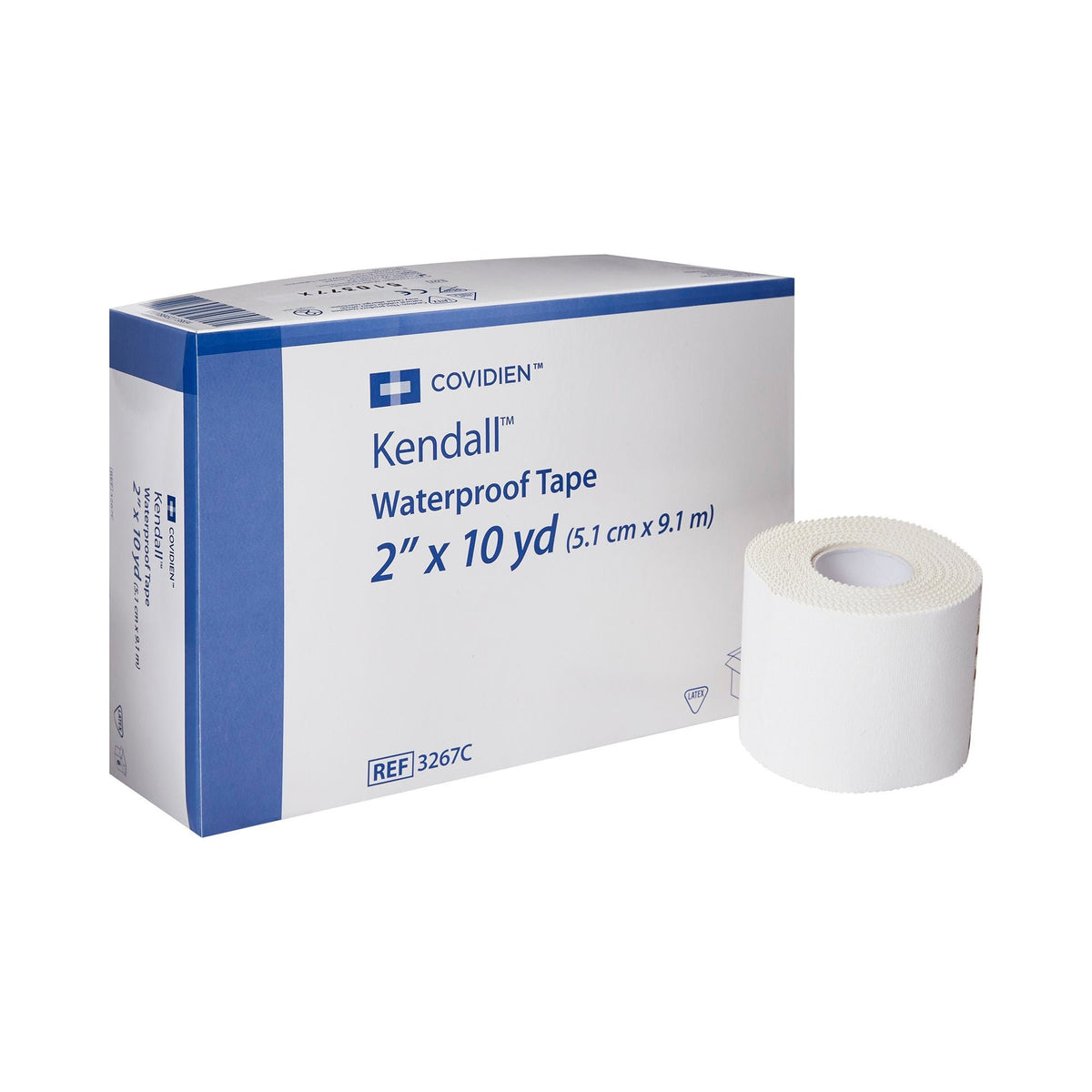 Kendall Waterproof Medical Tape, 2" x 10 Yard, White, Cloth, NonSterile - 3267C - LL Medico