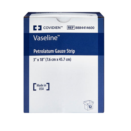 Cardinal Health Vaseline Petrolatum Impregnated Gauze Strip Dressing, Sterile — 3" x 18"