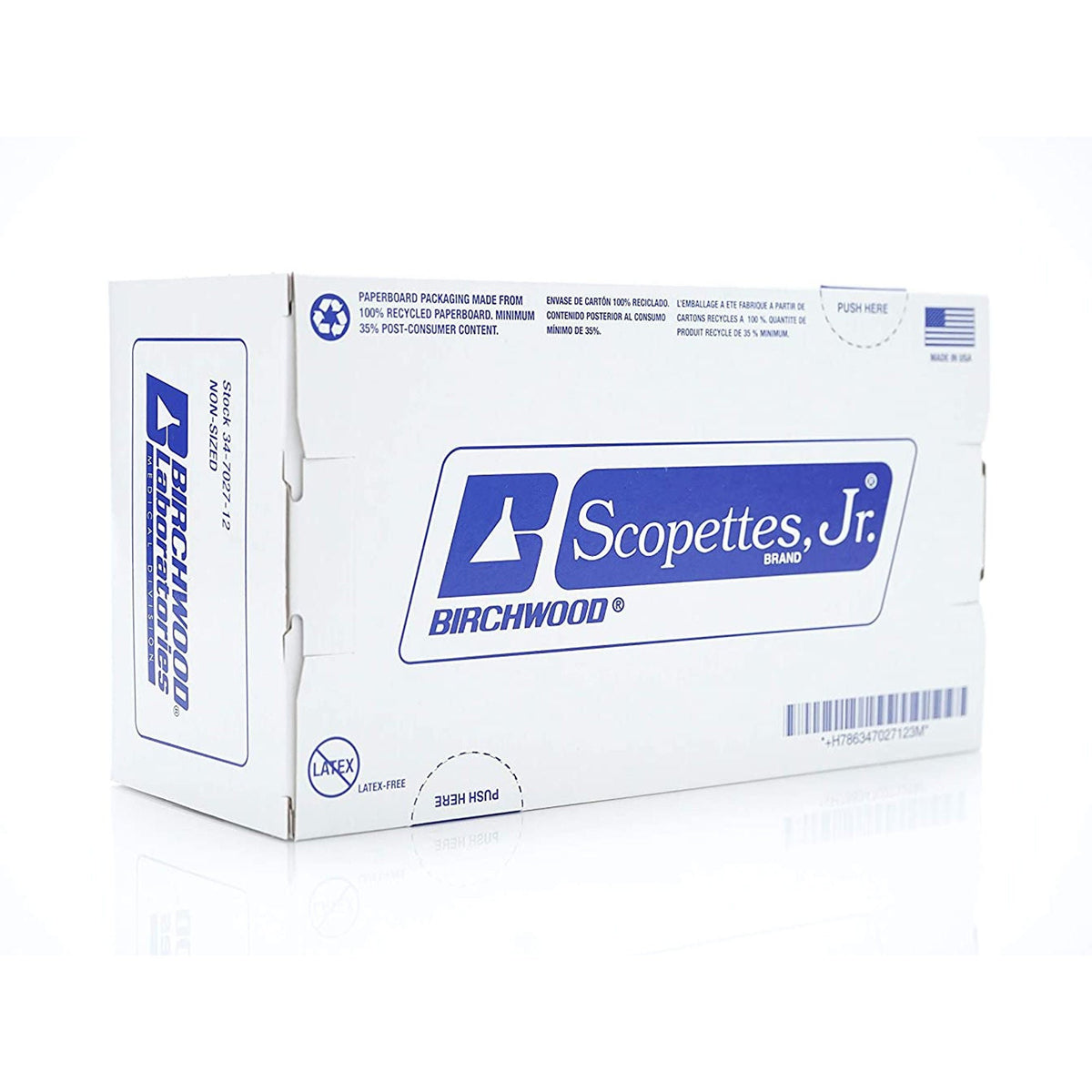 Scopettes Jr., OB/GYN Swabstick, 8" Length, Paper Shaft, Rayon Swab, White, Non-Sterile - 34-7021-12-Box - LL Medico