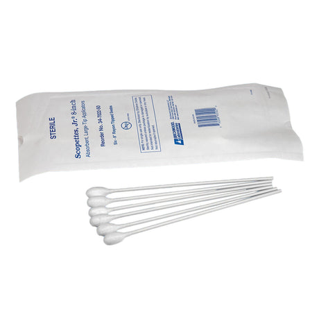 Scopettes Jr., OB/GYN Swabstick, Sterile, White, Paper Shaft / Rayon Swab, 8" Length - 34-7022-50-Pack - LL Medico