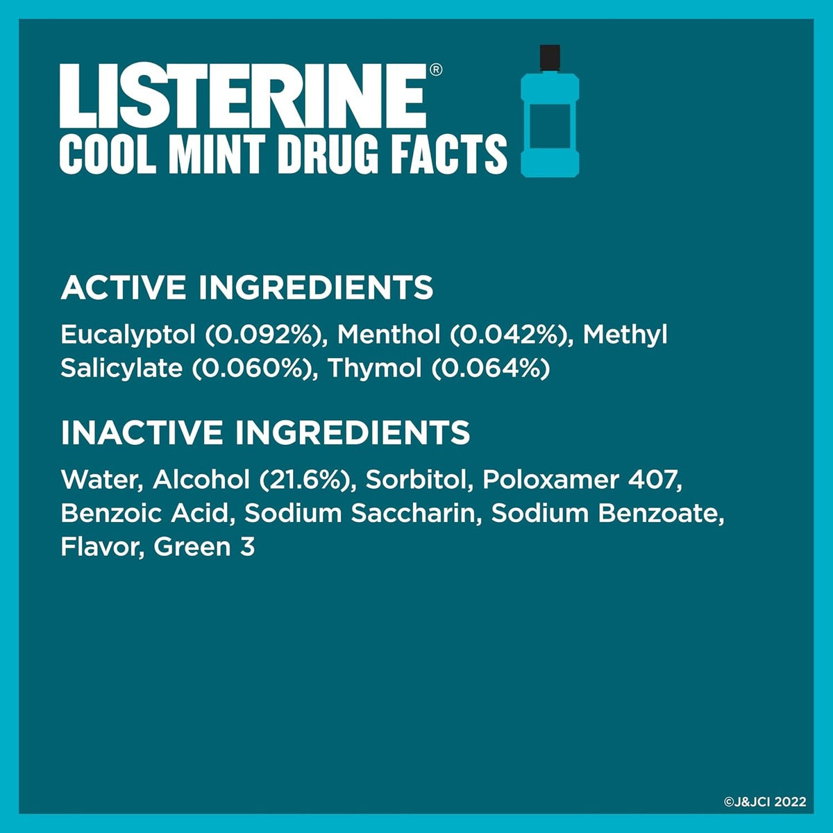 Listerine Cool Mint Antiseptic Mouthwash, 3.2 oz