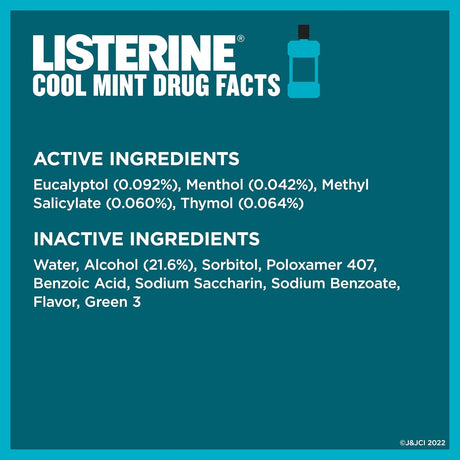 Listerine Cool Mint Antiseptic Mouthwash, 3.2 oz