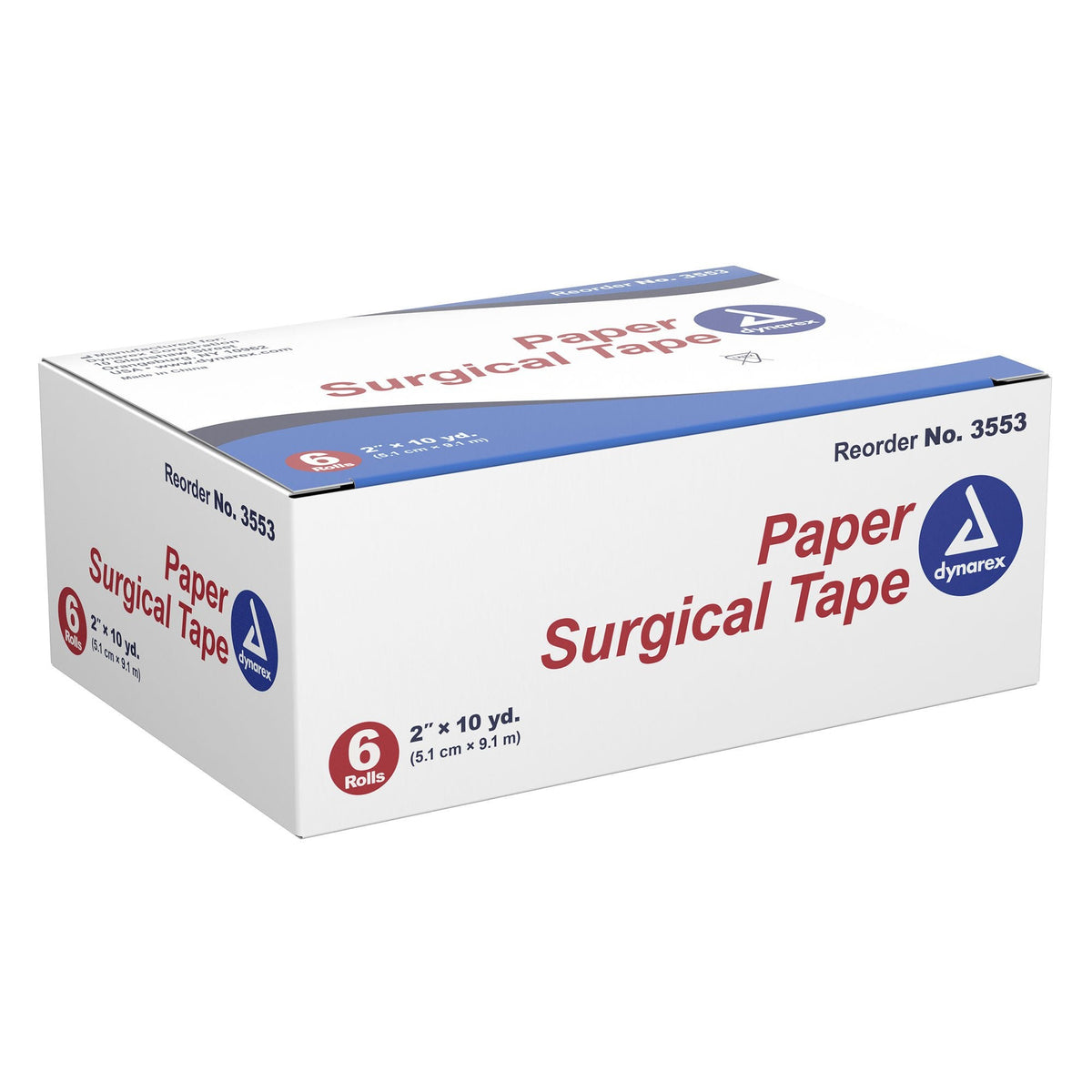Dynarex Paper Medical Tape, 2 Inch x 10 Yard, White