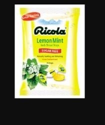Ricola Sugar Free Lemon Mint Herbal Throat Drops, Menthol 1.1 mg, Lozenge