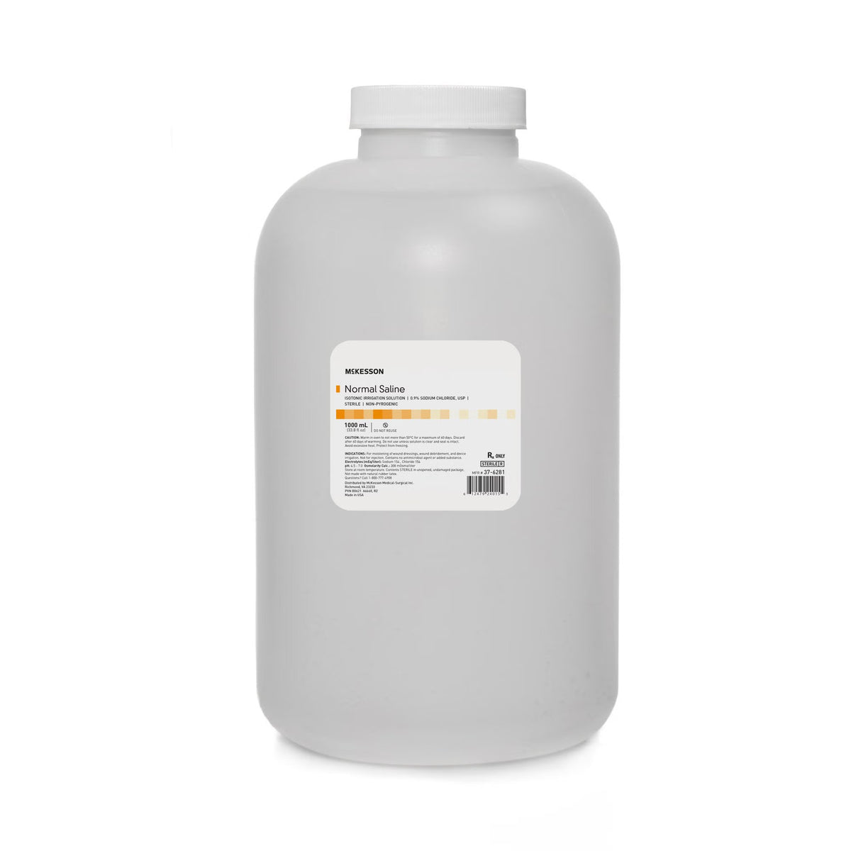 McKesson Irrigation Solution, 0.9% Sodium Chloride, Sterile, 1000 mL - 37-6281 - LL Medico