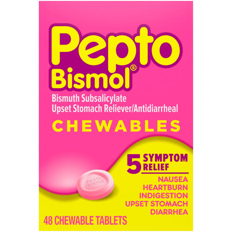 Pepto Bismol Upset Stomach Reliever/Anti-Diarrheal Chewable Tablets, 262 mg