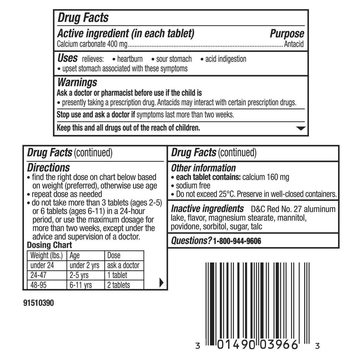 Children's Pepto Antacid Chewable Tablets, Calcium Carbonate 400 mg, Bubble Gum Flavor - 37000049024 - LL Medico