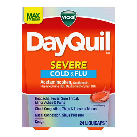 Vicks DayQuil Severe Cold & Flu LiquiCaps, Maximum Strength