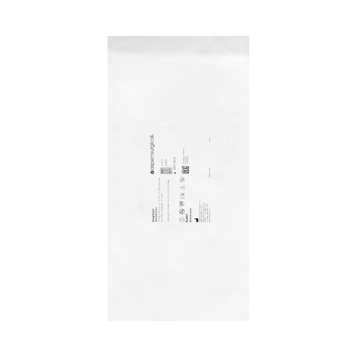 McKesson Wound Drain, Round with Trocar, Perforated Channel, 10 Fr., White, Silicone, Sterile - 370017 - LL Medico
