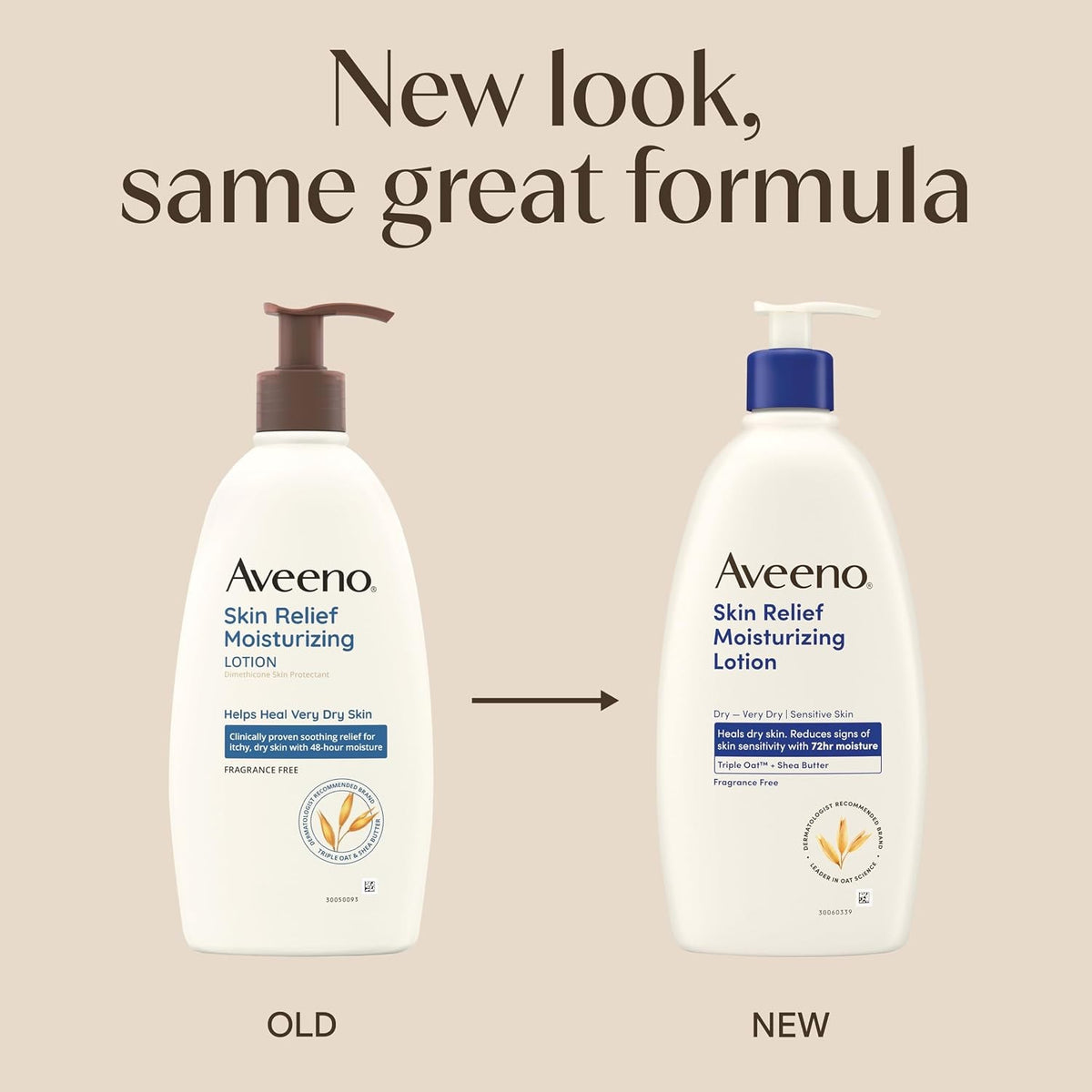Aveeno Skin Relief Moisturizing Lotion, Fragrance Free, 12 fl oz Pump Bottle