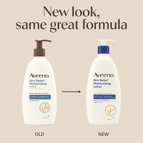 Aveeno Skin Relief Moisturizing Lotion, Fragrance Free, 12 fl oz Pump Bottle