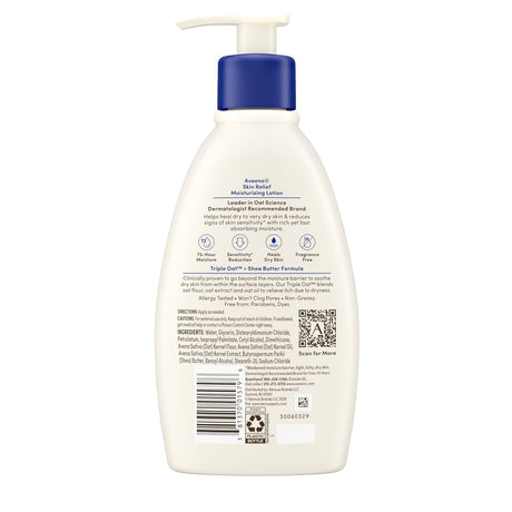 Aveeno Skin Relief Moisturizing Lotion, Fragrance Free, 12 fl oz Pump Bottle