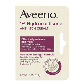 Aveeno Maximum Strength 1% Hydrocortisone Anti-Itch Cream, 1 oz Tube - 38137003658 - LL Medico