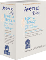 Aveeno Baby Eczema Therapy Soothing Bath Treatment Powder, Unscented, 3.75 oz Box of 5