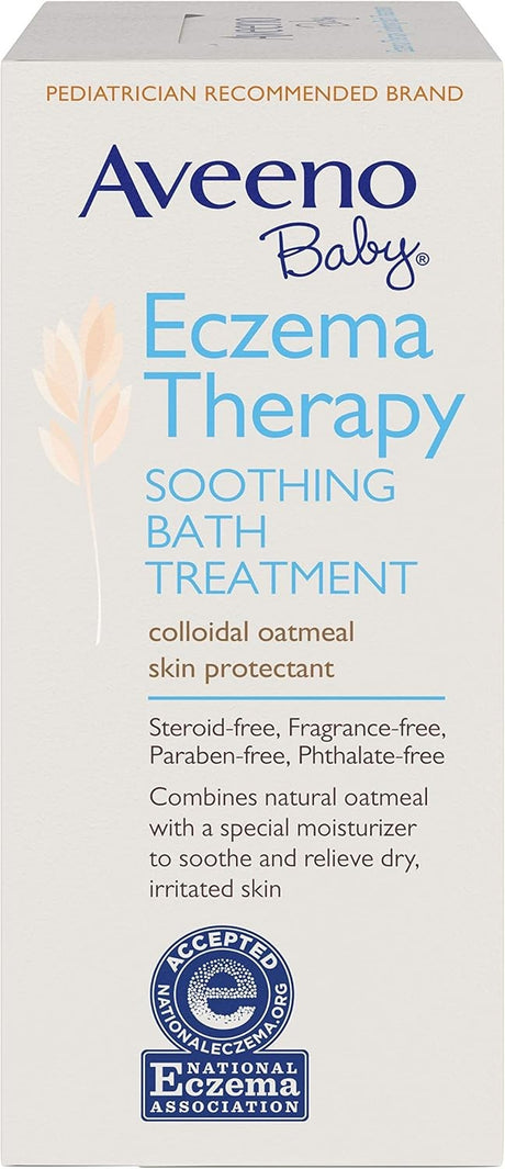 Aveeno Baby Eczema Therapy Soothing Bath Treatment Powder, Unscented, 3.75 oz Box of 5