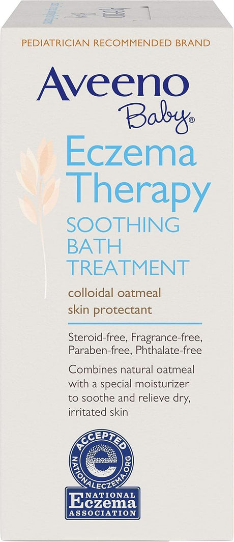 Aveeno Baby Eczema Therapy Soothing Bath Treatment Powder, Unscented, 3.75 oz Box of 5