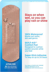 Band-Aid Water Block Tough Strips Bandages 1 x 3.25 Inch