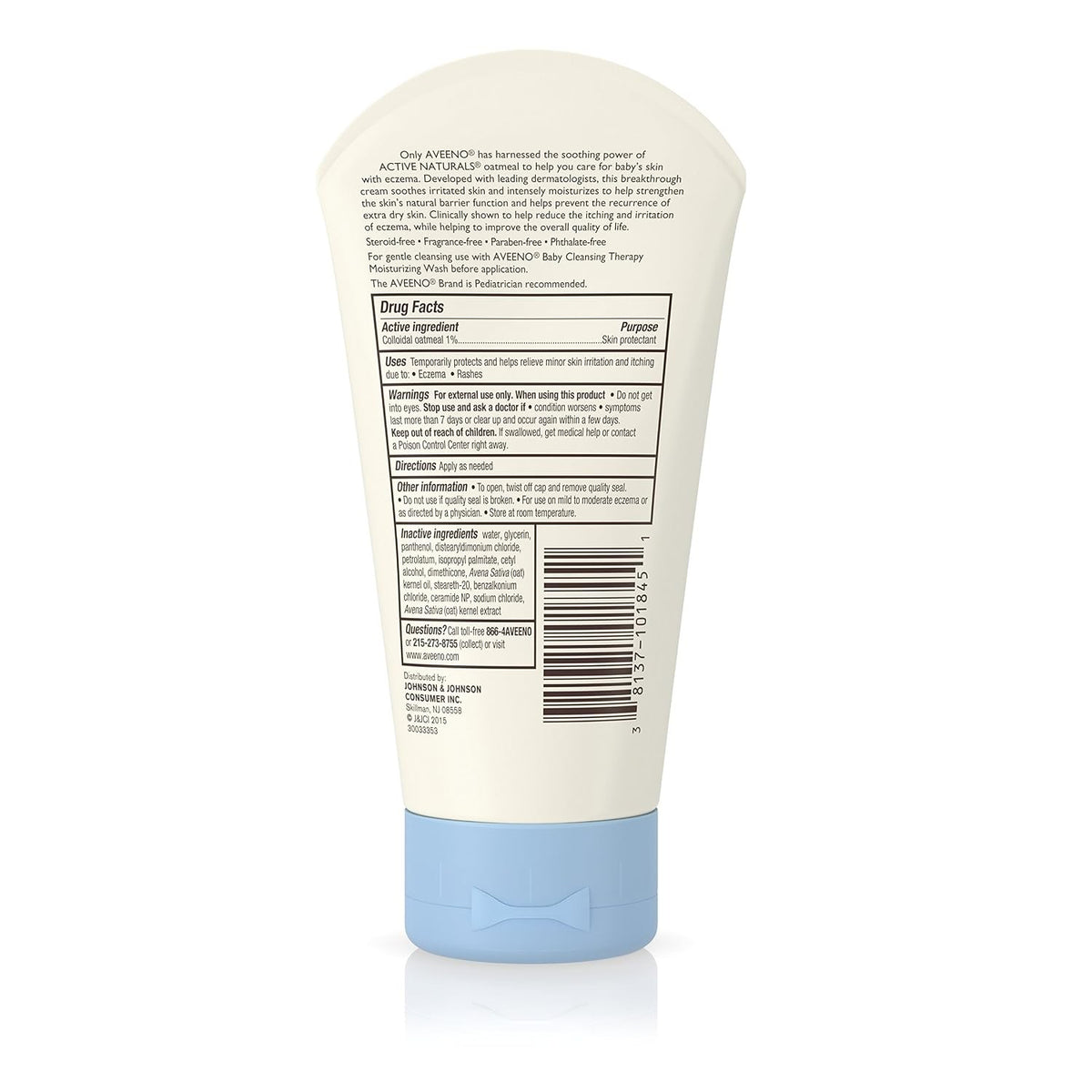 Aveeno Baby Eczema Therapy Moisturizing Cream, Unscented, 5 oz Tube