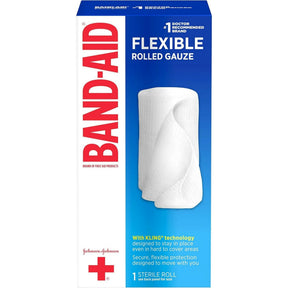 Band-Aid Flexible Rolled Gauze, 3 Inch x 2.1 Yard, 5 Rolls per Pack