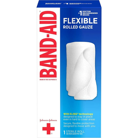 Band-Aid Flexible Rolled Gauze, 3 Inch x 2.1 Yard, 5 Rolls per Pack