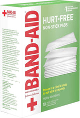 Band-Aid Hurt-Free Non-Stick Pads Large 3 x 4 Inch