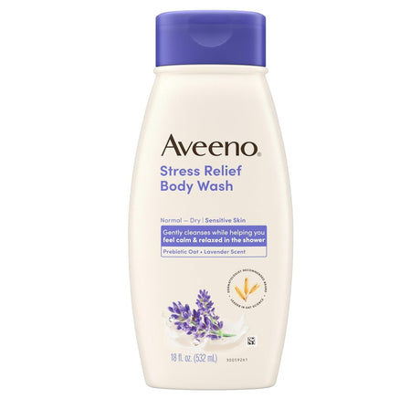 Aveeno Stress Relief Body Wash, Lavender Scent, 18 fl oz