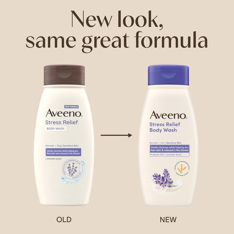 Aveeno Stress Relief Body Wash, Lavender Scent, 18 fl oz