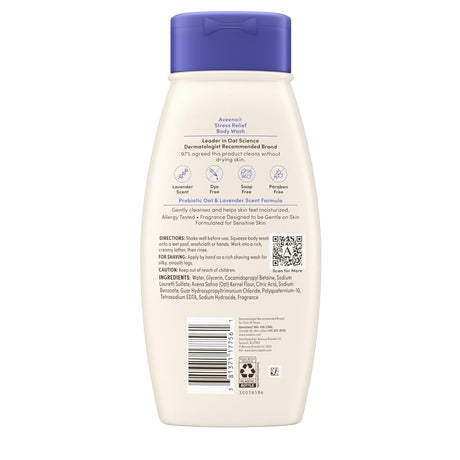 Aveeno Stress Relief Body Wash, Lavender Scent, 18 fl oz