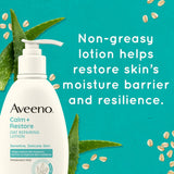 Aveeno Calm + Restore Oat Repairing Lotion, Fragrance Free, 12 oz Pump Bottle