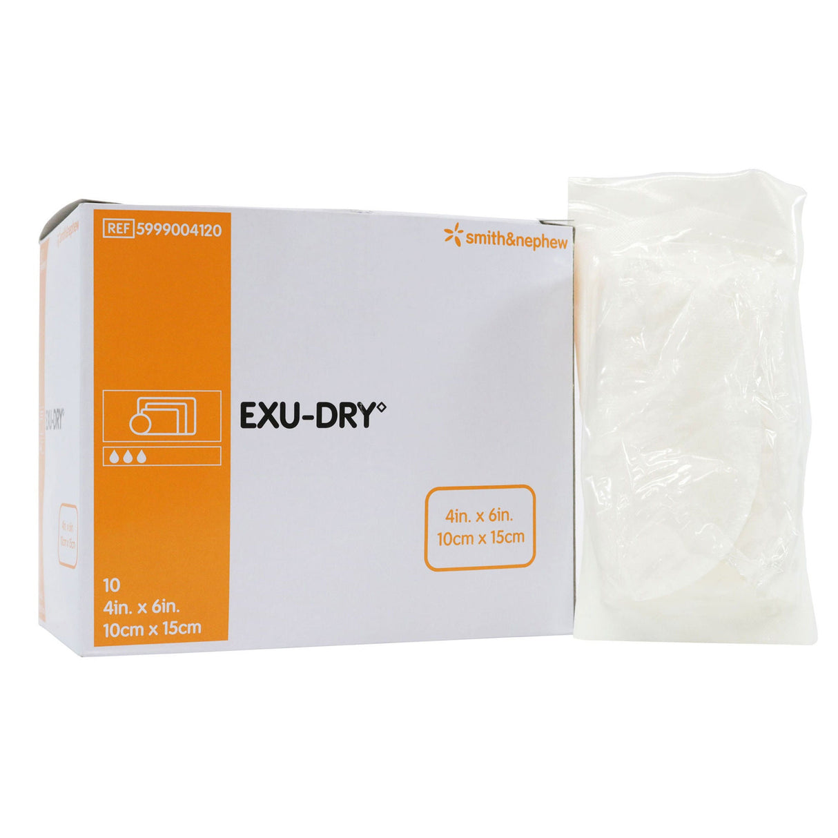Smith & Nephew EXU-DRY Anti-Shear Super Absorbent Dressing, Rectangle — 4" x 6"