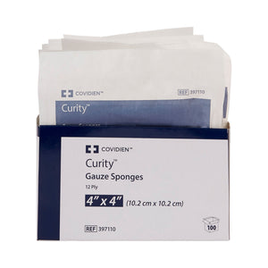 Cardinal Health Curity Sterile USP Type VII Gauze Sponge, 4 x 4 Inch, 12-Ply