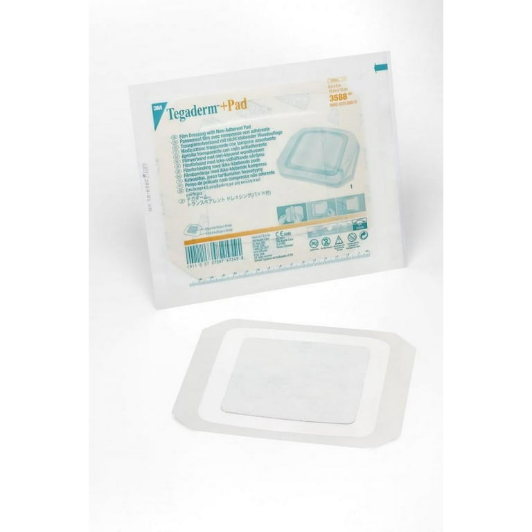 3M Tegaderm +Pad Film Dressing with nonadherent Pad, 6 x 6 Inch