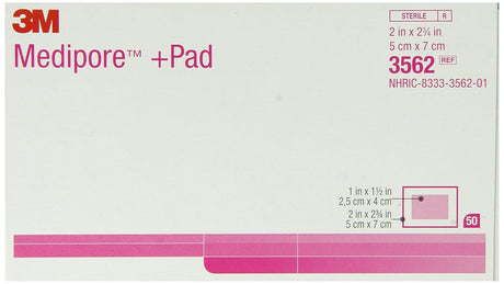 3M Medipore Sterile Adhesive Dressings, 2 x 2-3/4 Inch