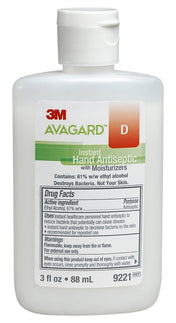 3M Avagard D Hand Antiseptic with Moisturizers, 3-ounce Bottle - 9221-Single - LL Medico